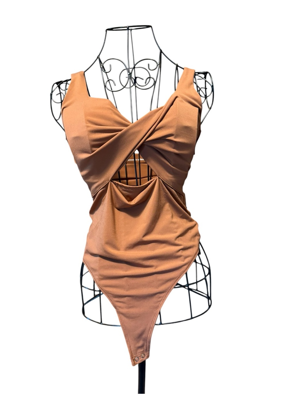 Abercrombie & Fitch Rust Orange Twist-Front Bodysuit